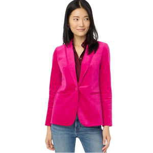 J Crew Bright Pink Velvet Parke Blazer Women's 00